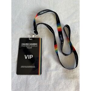 Childish Gambino VIP Lanyard Pass New World Tour w/ Willow Rare Concert Badge